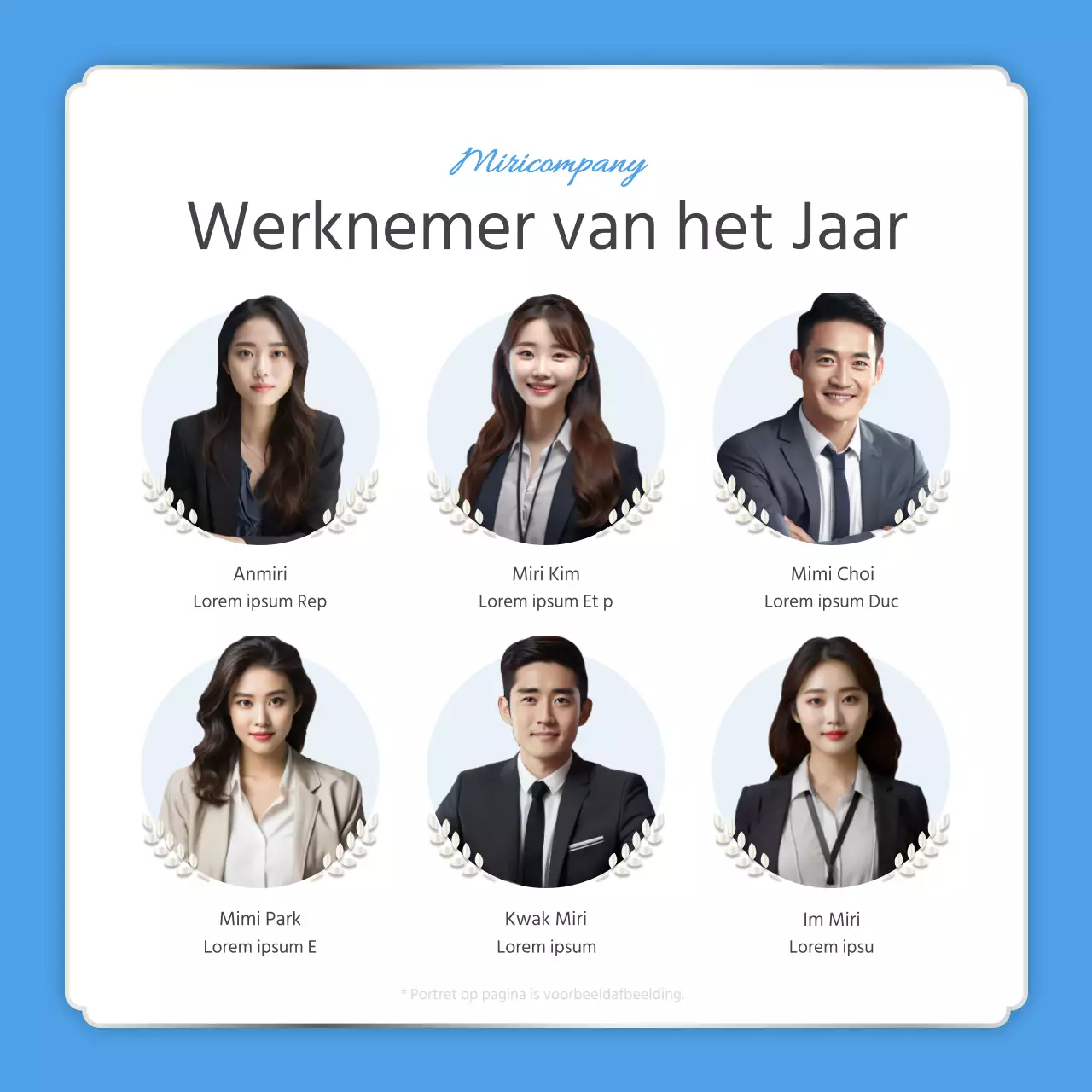 Een eenvoudige eindejaarsrapportage in lichtblauw en wit