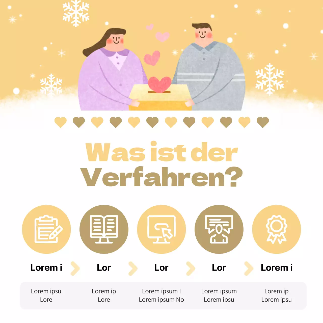 Werben Sie mit Gelb und Hellblau für die Anwerbung von Freiwilligen im Winter.