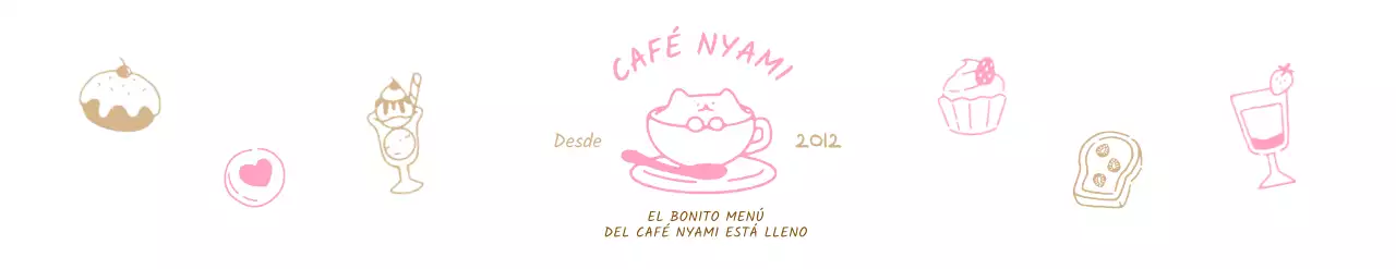 Colección de vistosos y simpáticos menús ilustrados de cafeterías de postres