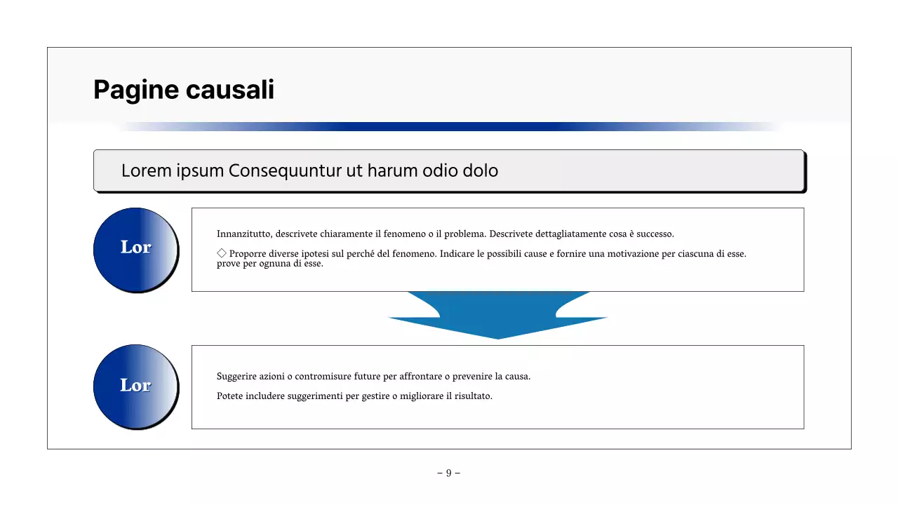 Semplice relazione stampabile in nero e blu navy