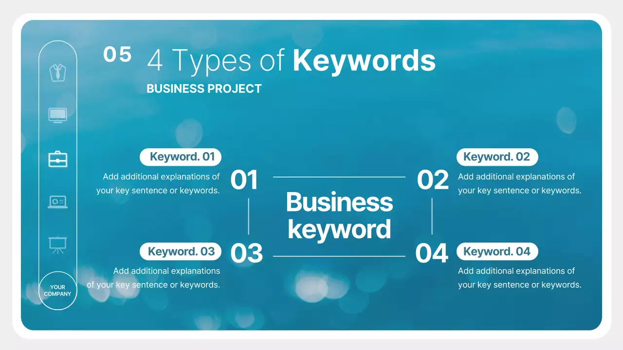 파랑과 흰색의 모던한 비즈니스 발표자료
