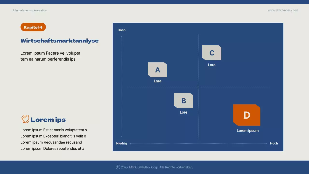 Ein einfacher Businessplan für das neue Jahr in Blau und Orange