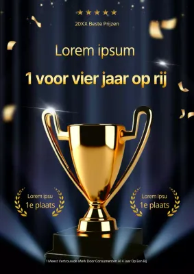 Promoot luxueuze klantwaardering in marineblauw en goud