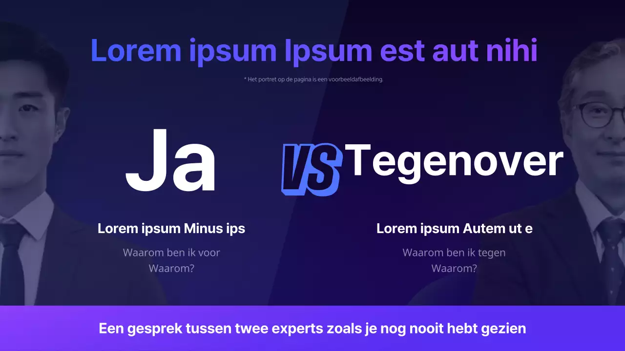 Eenvoudige beschrijving sprekersconferentie met paarse achtergrond