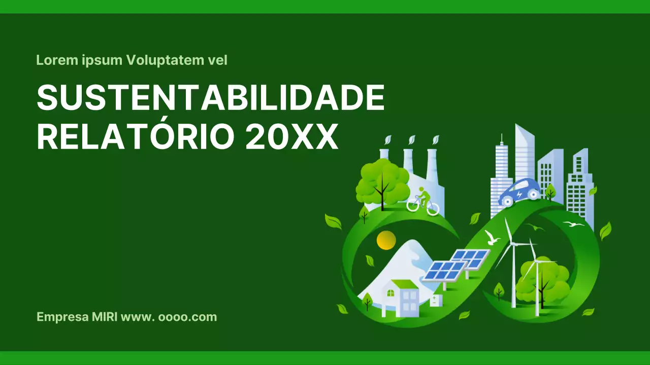 Um relatório simples de responsabilidade social das empresas em verde e cinzento