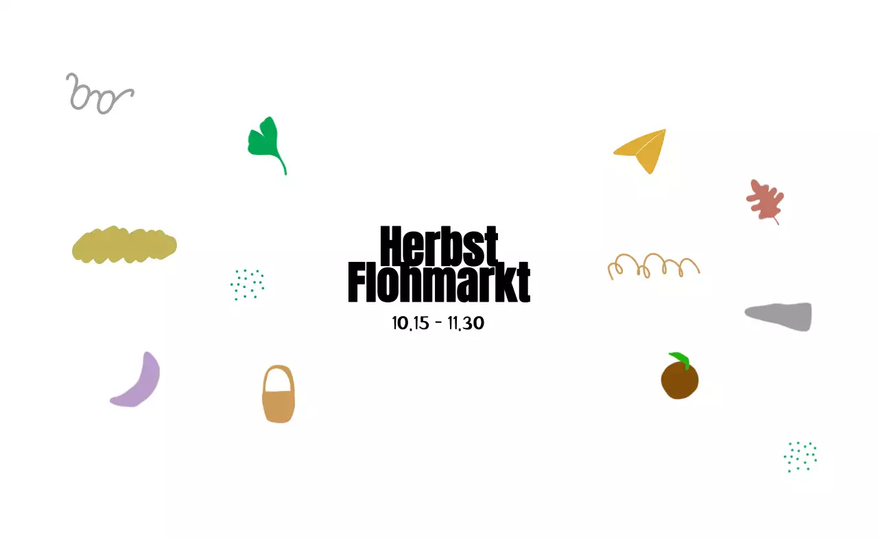 Ein saisonaler Flohmarkt mit alten Illustrationen