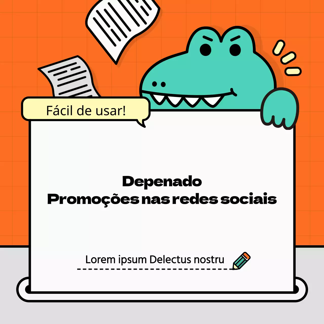 Anúncios nas redes sociais de pequenas empresas cor de laranja