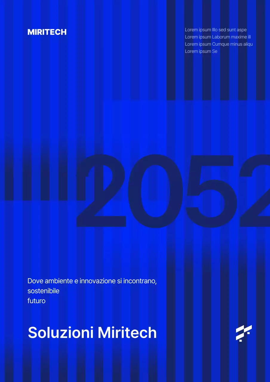 Copertina moderna per brochure aziendale in blu e bianco