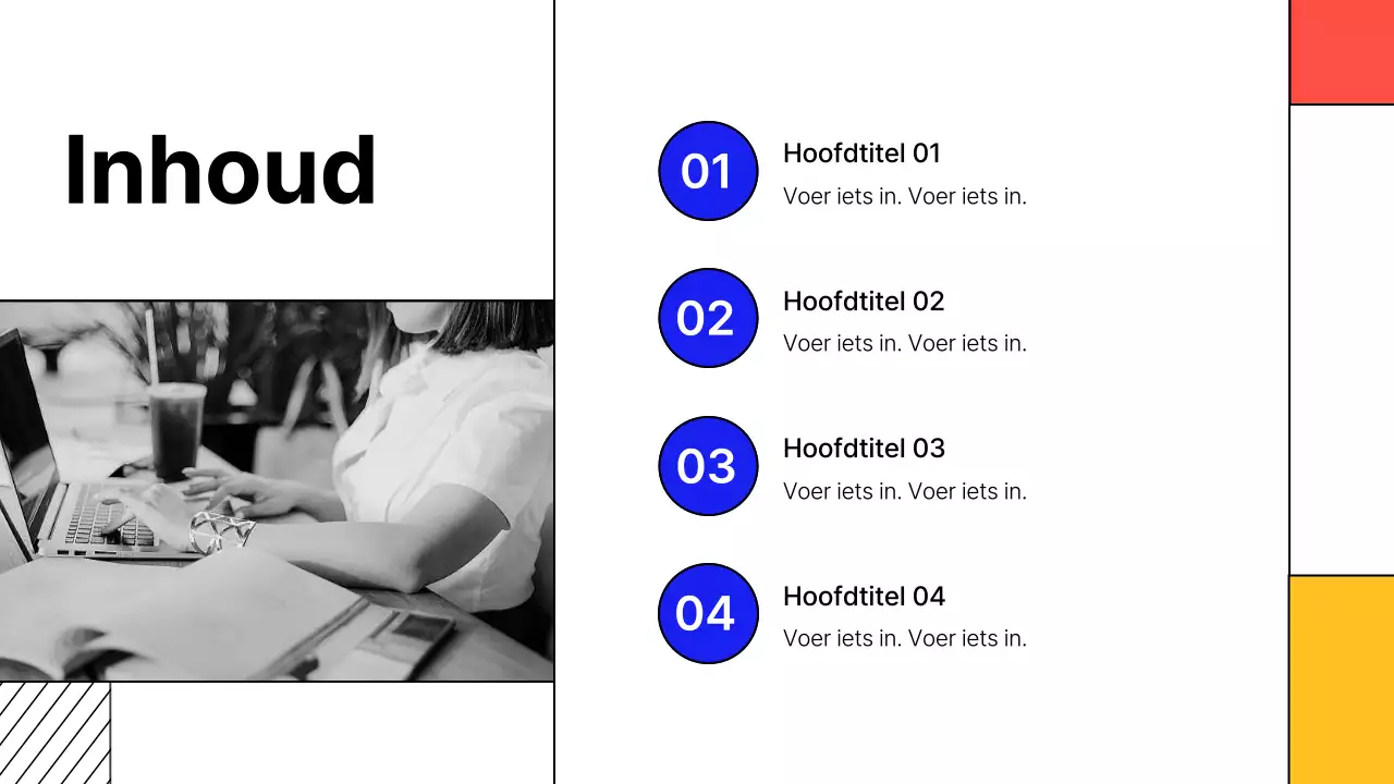 Een eenvoudig zakelijk rapport in geel en rood