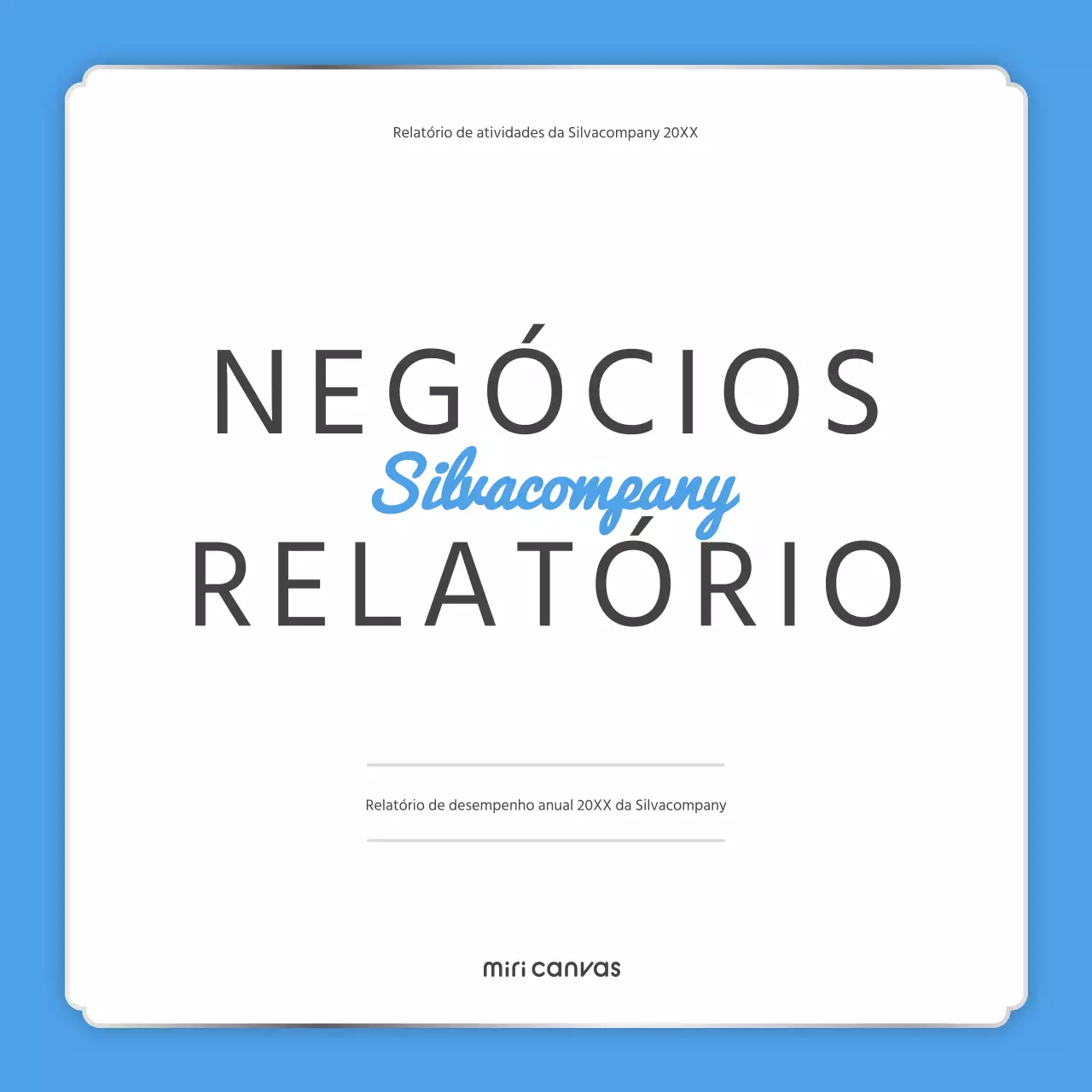 Uma publicação simples de relatório de fim de ano em azul claro e branco