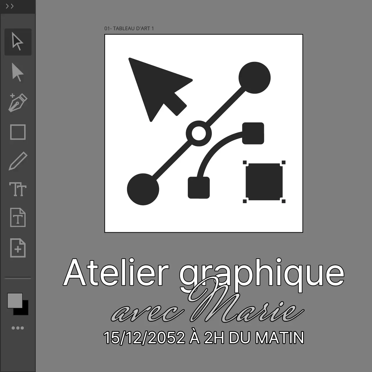 Promouvoir un atelier graphique moderne en noir et gris