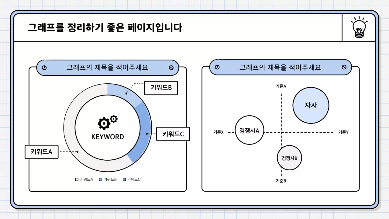 하늘색의 심플한 핵심 내용정리 보고서