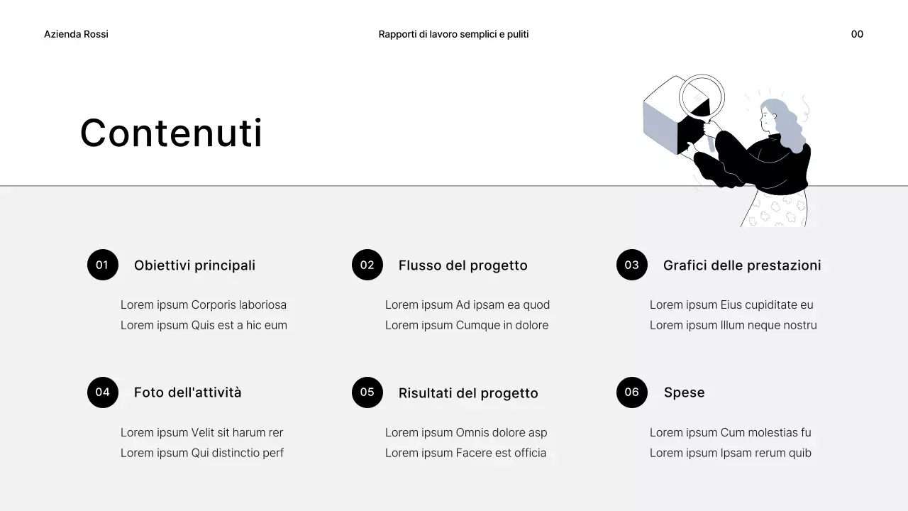 Rapporti di lavoro semplici in grigio e nero
