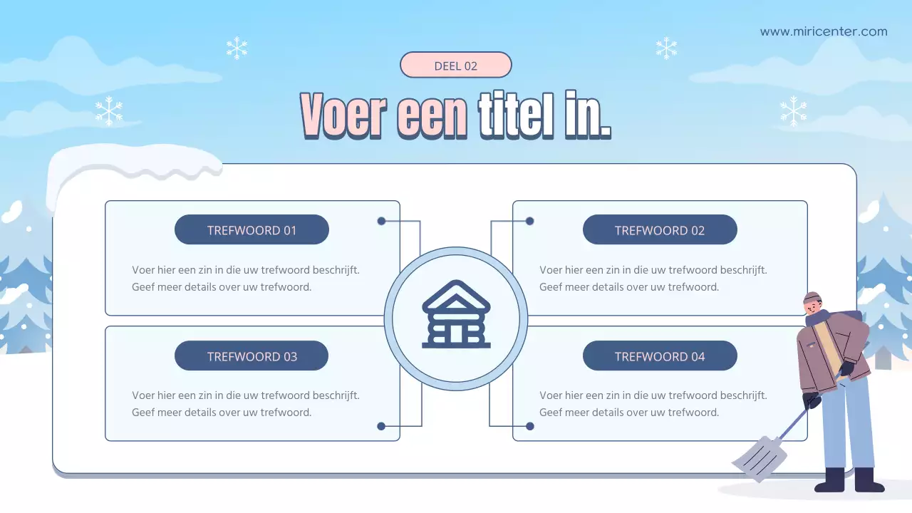 Lichtblauw en wit natuurlijk winterstop vrijwilliger trainingsgids