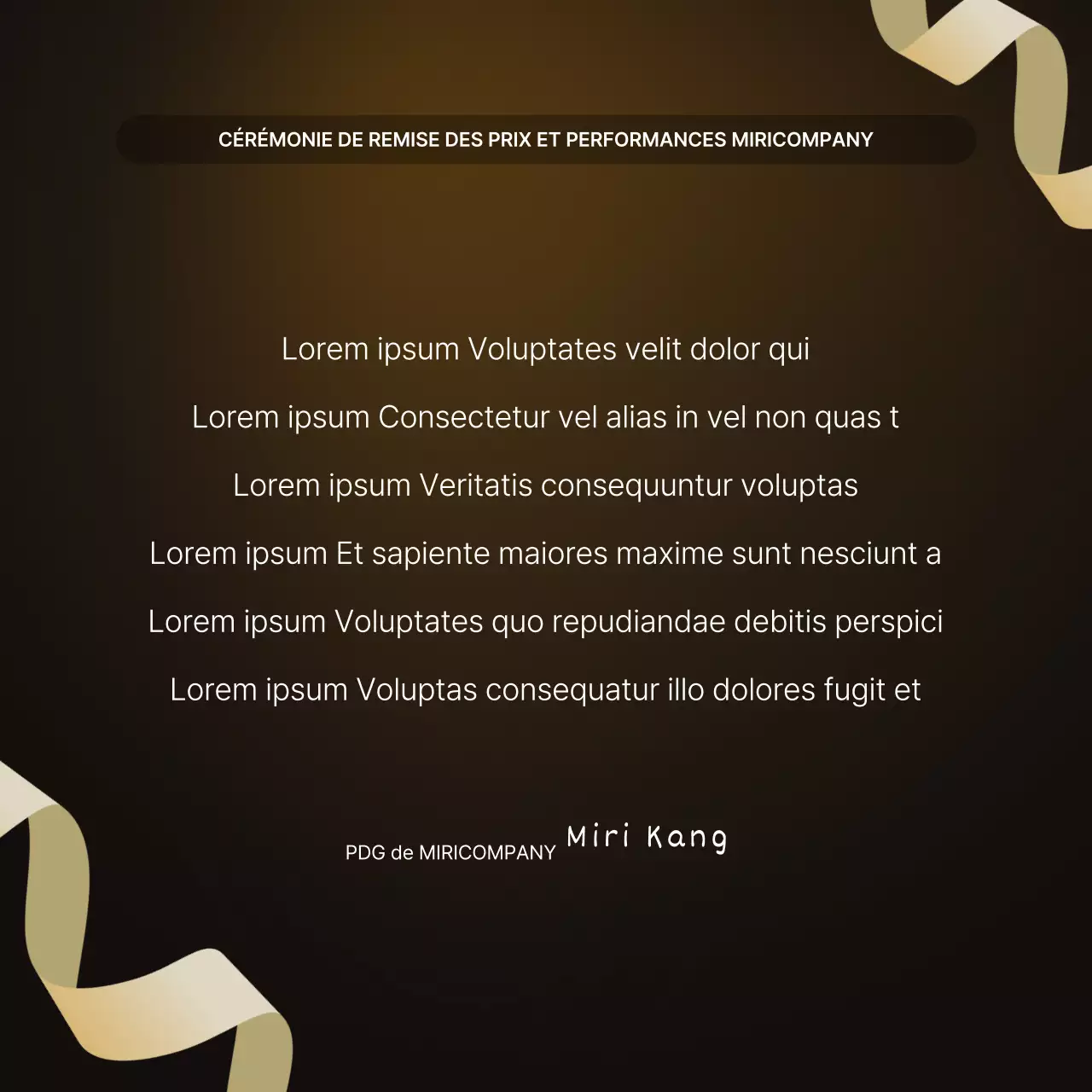 Présentations des performances de l'or et du brun de luxe et rapports sur les événements de fin d'année