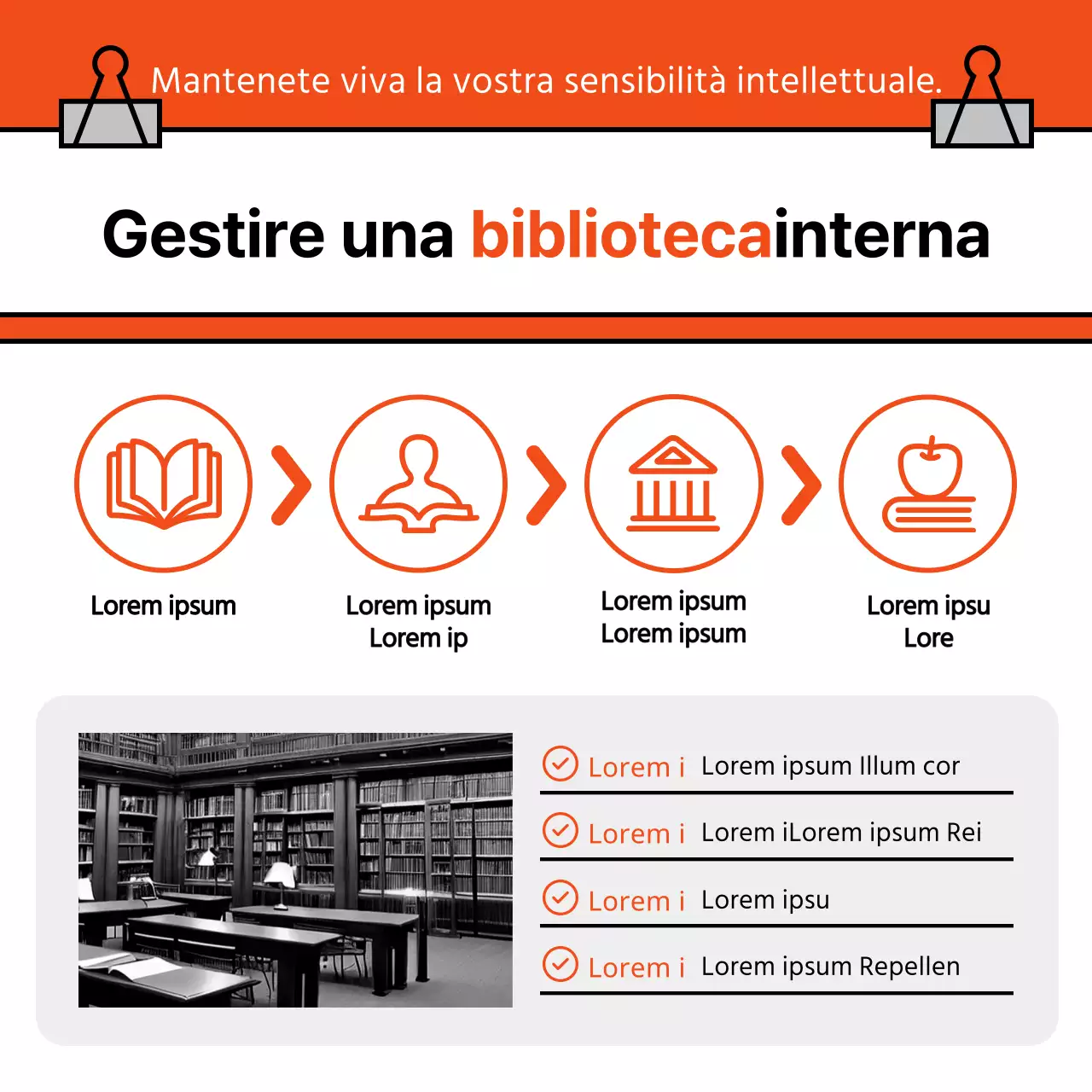 Informazioni sul programma di formazione professionale semplice arancione e nero