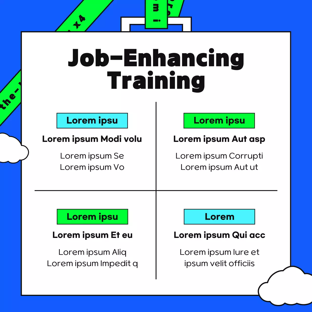 Blue Modern Job Training Promotion Instagram Carousel