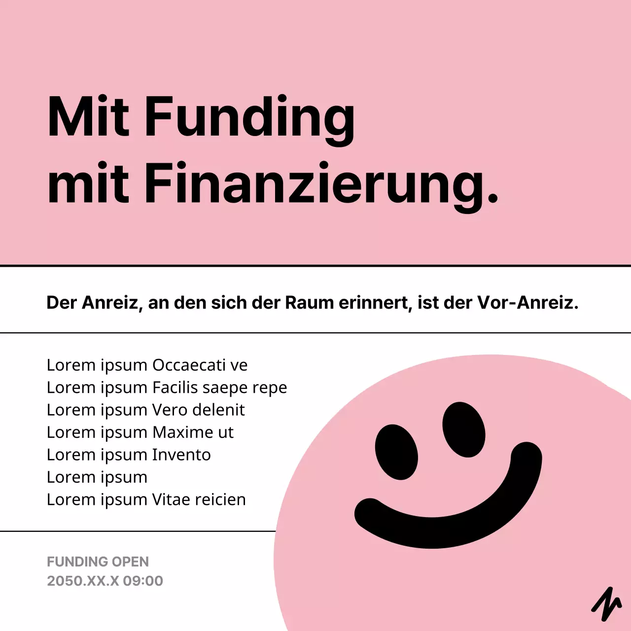 Minimalistischer Vorschlag für eine Anreizfinanzierung in Gelb und Hellblau