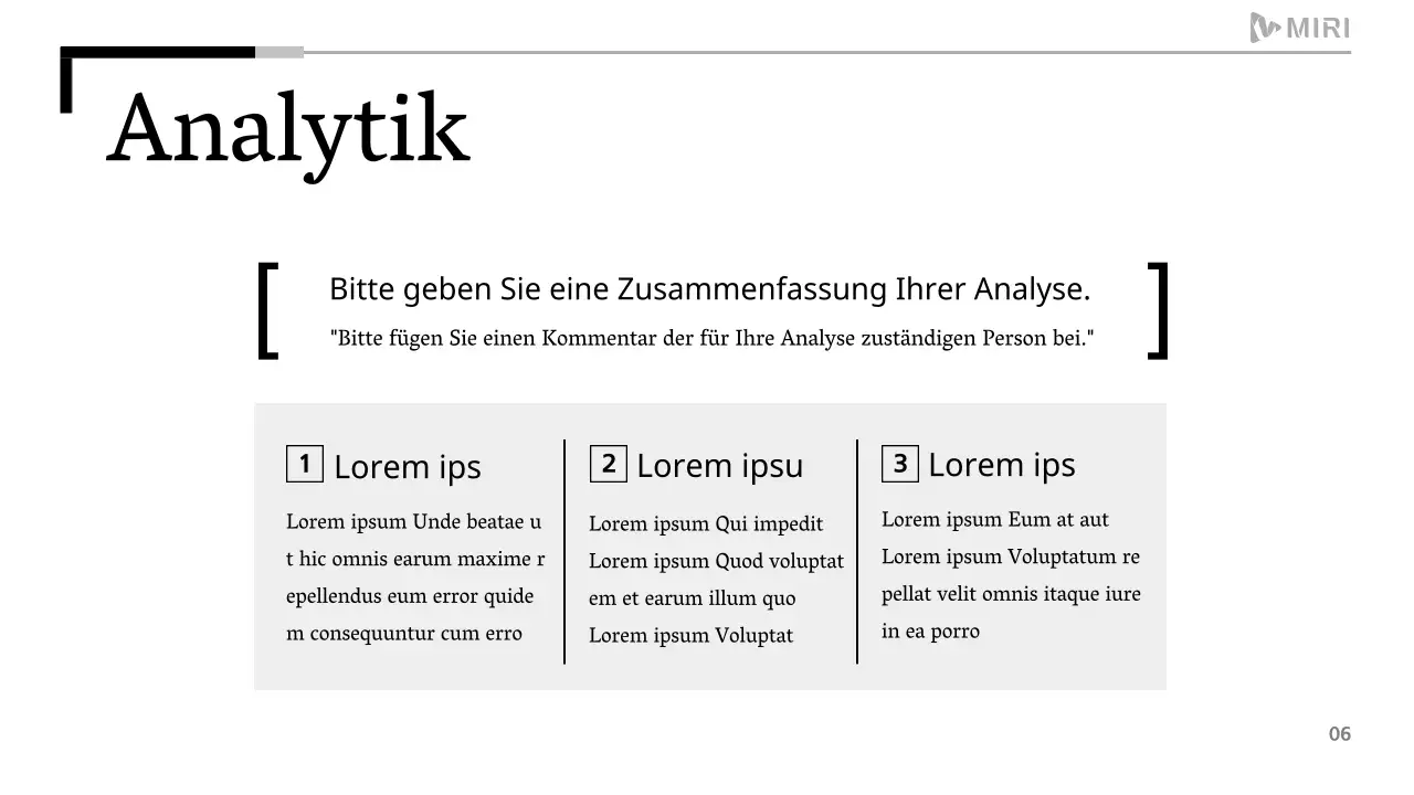 Ein einfacher druckbarer Bericht in Schwarz-Weiß