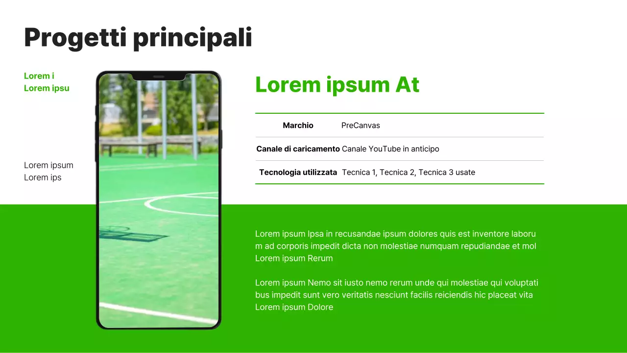 Un semplice portfolio di carriera in verde