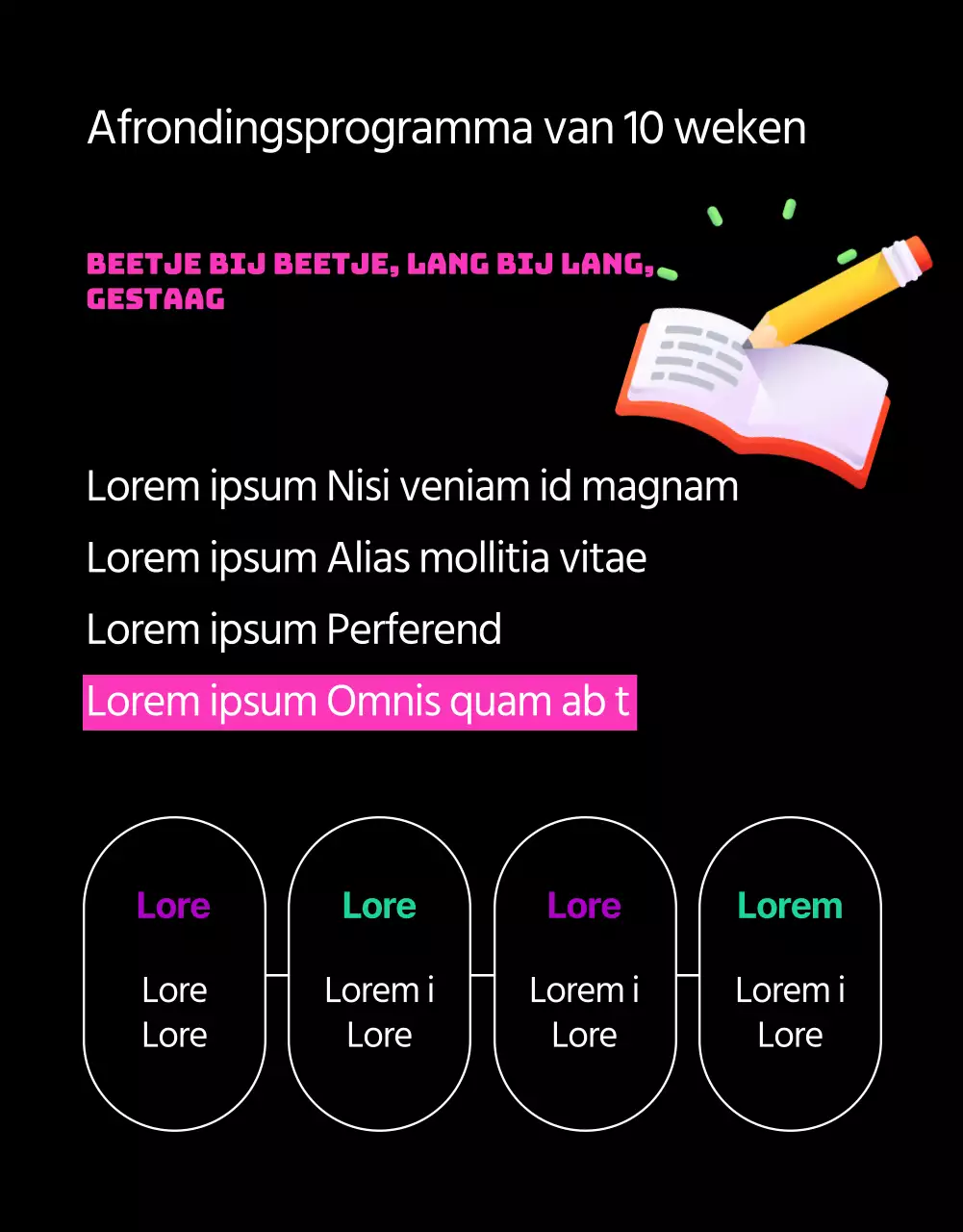 Engels leren in zwart en roze bevorderen