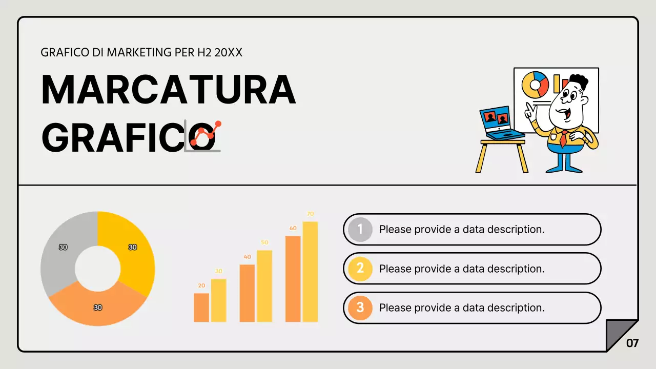 Un semplice rapporto di marketing in grigio e bianco