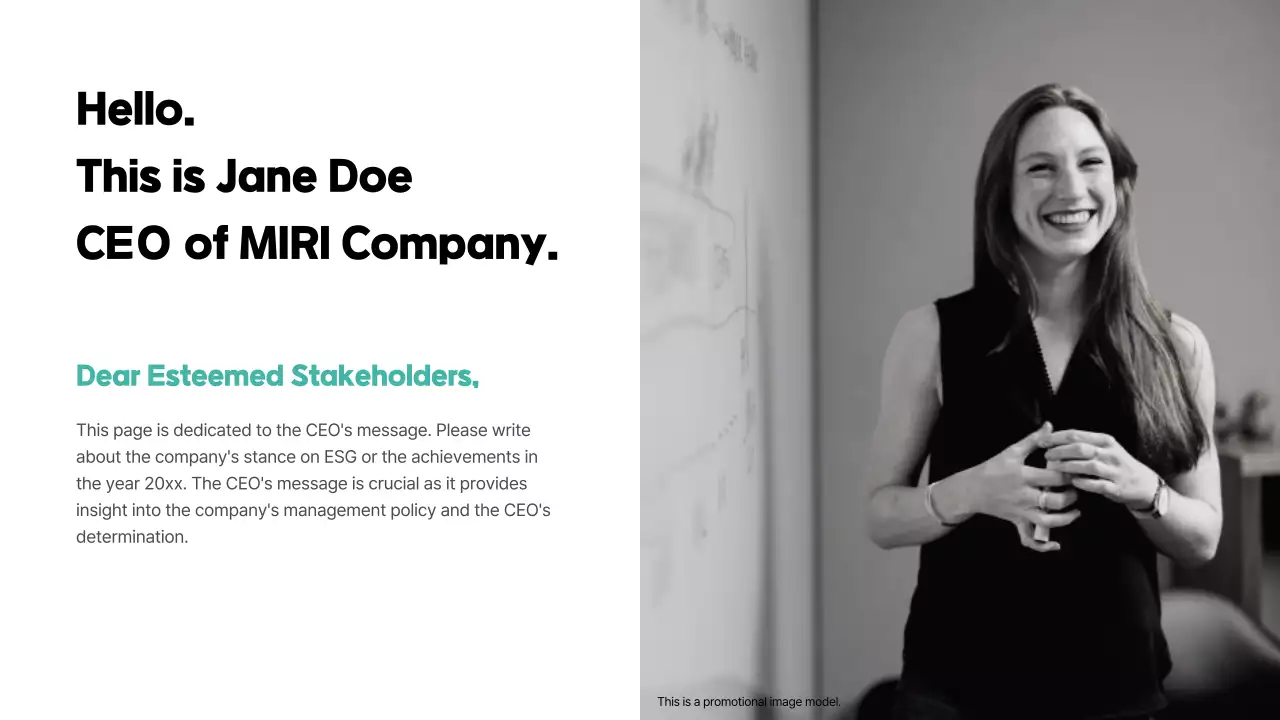 Basic feel with mint accent color ESG reports