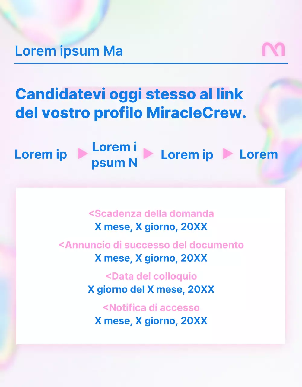Semplice annuncio di lavoro in rosa e blu