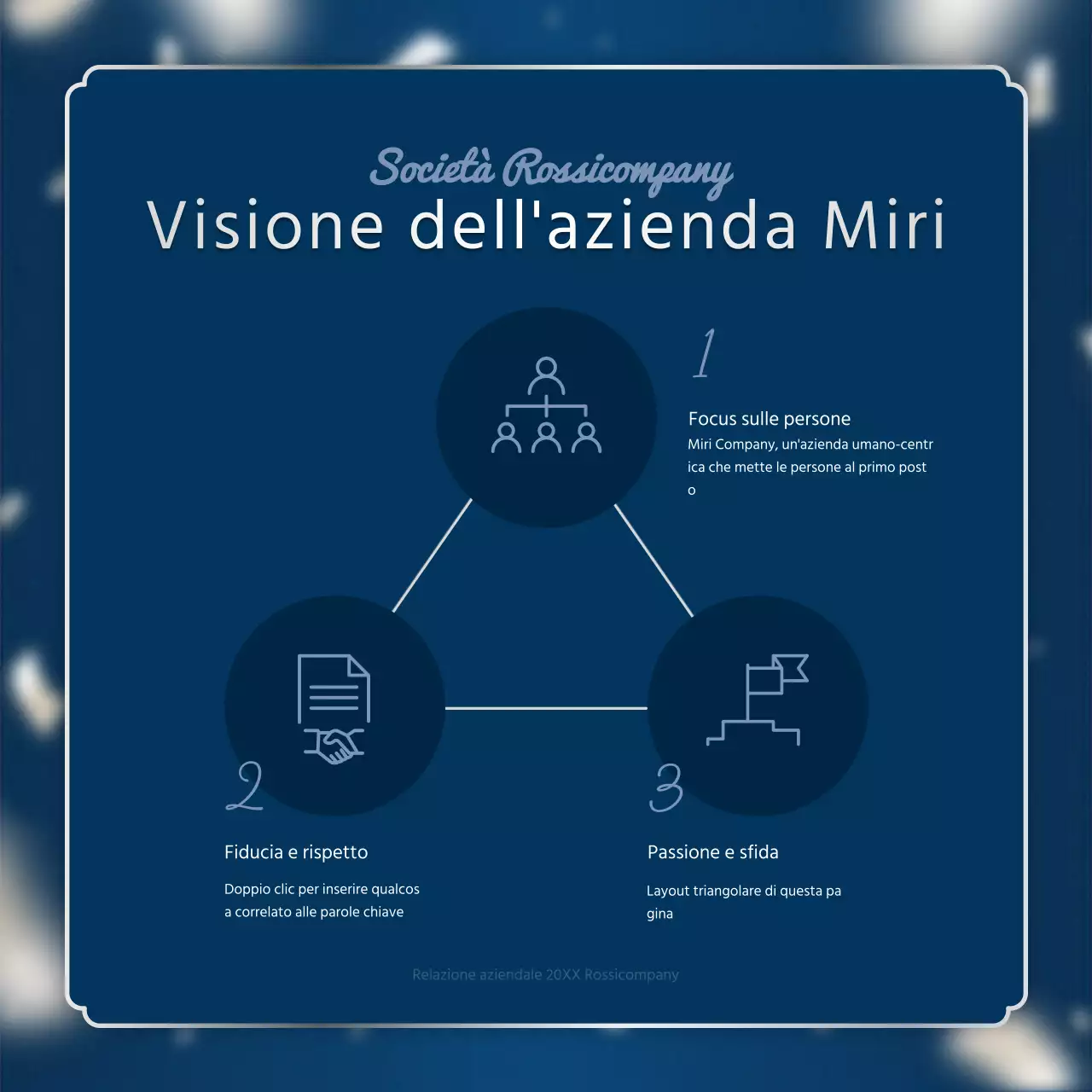 Una lussuosa cartolina di fine anno in blu marino e argento