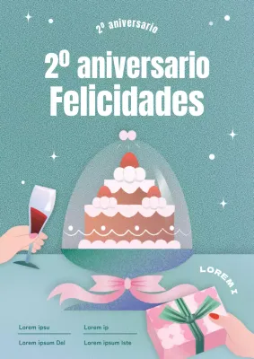 Anuncio sencillo de evento de lanzamiento en azul claro y menta