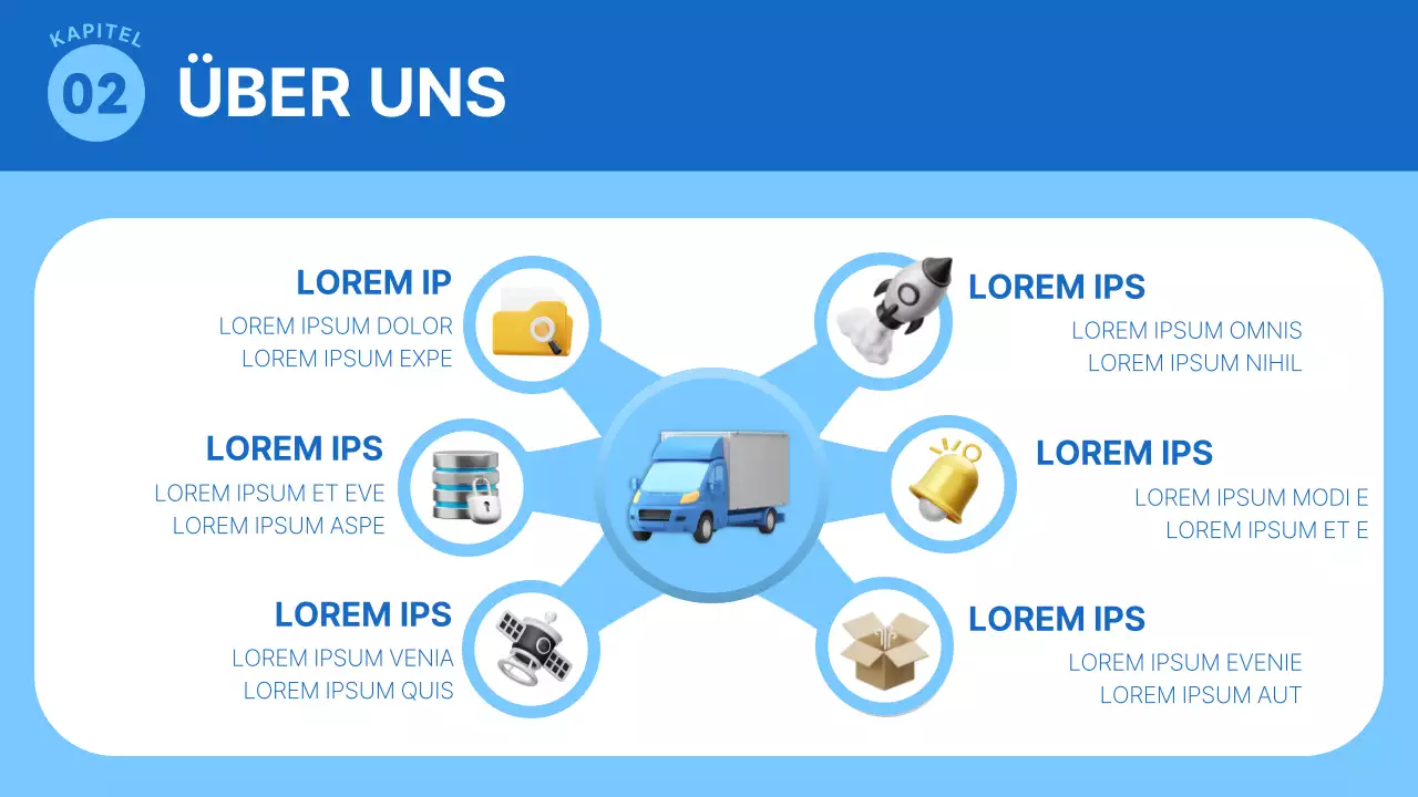 Ein einfacher Logistik-Businessplan in Blau