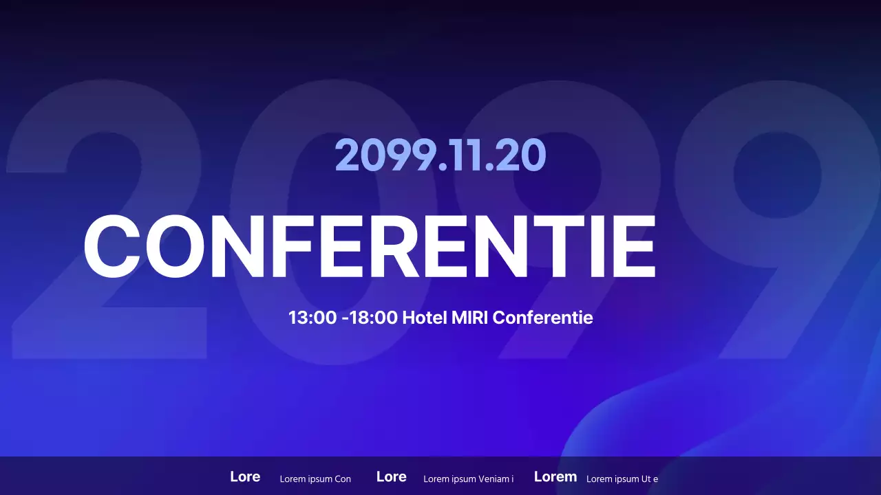 Eenvoudige beschrijving sprekersconferentie met paarse achtergrond