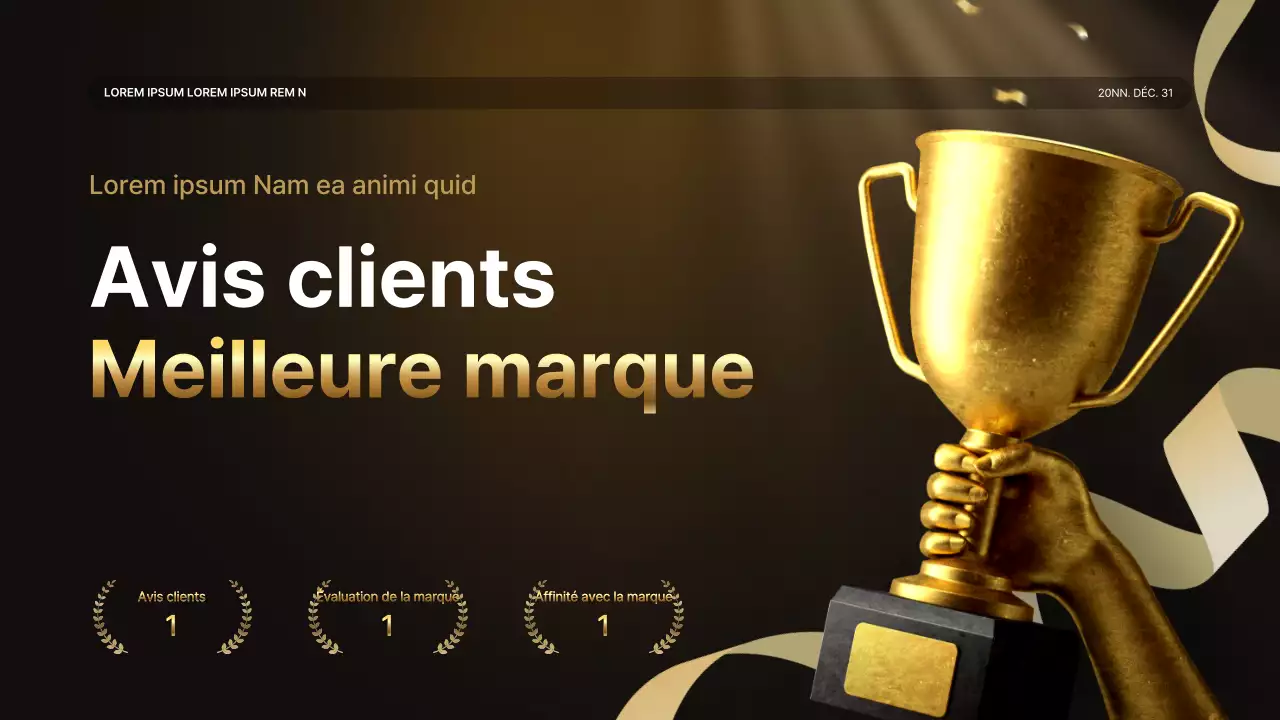 Une luxueuse présentation des performances en or et en brun et un rapport sur les événements de fin d'année