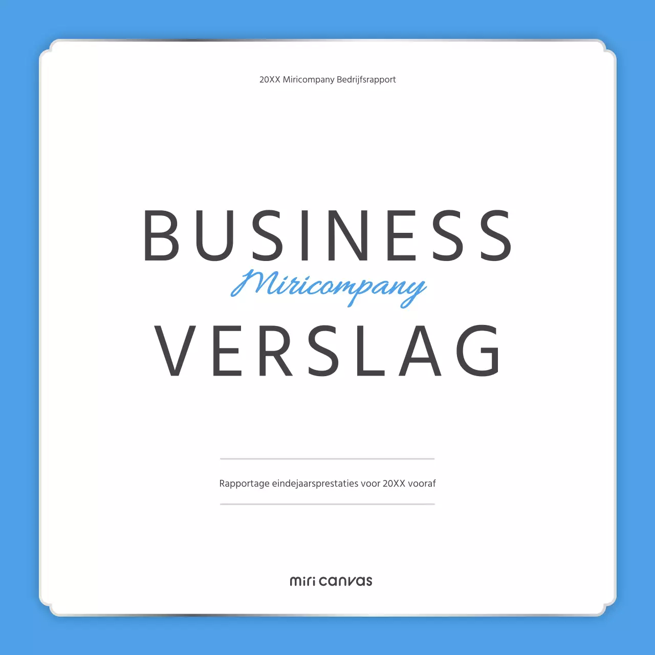 Een eenvoudige eindejaarsrapportage in lichtblauw en wit