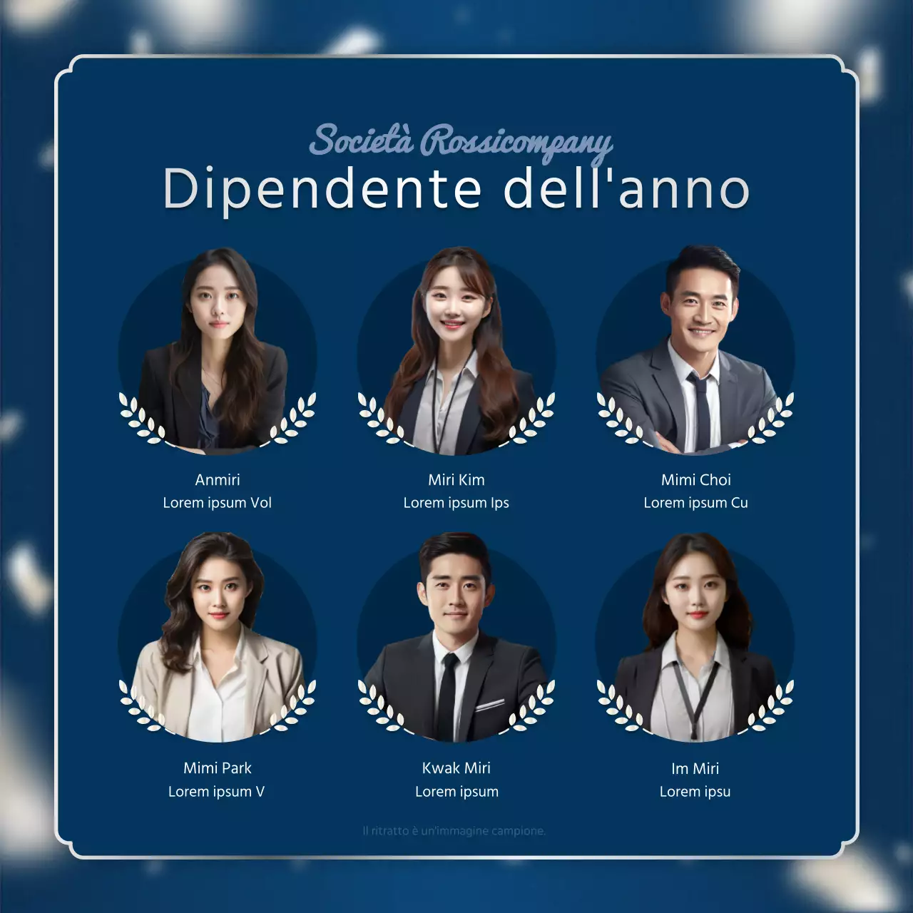 Una lussuosa cartolina di fine anno in blu marino e argento