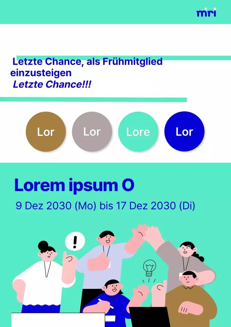 Einfaches Unternehmensplakat in Blau und Chartreusefarben