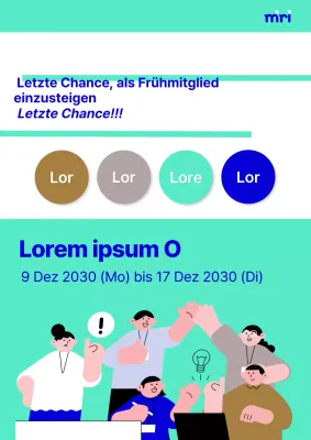 Einfaches Unternehmensplakat in Blau und Chartreusefarben