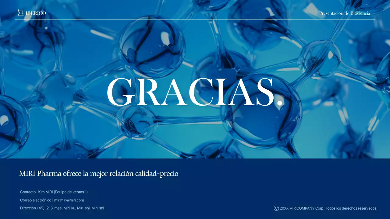 Moderno perfil de empresa sanitaria y farmacéutica en azul marino y azul