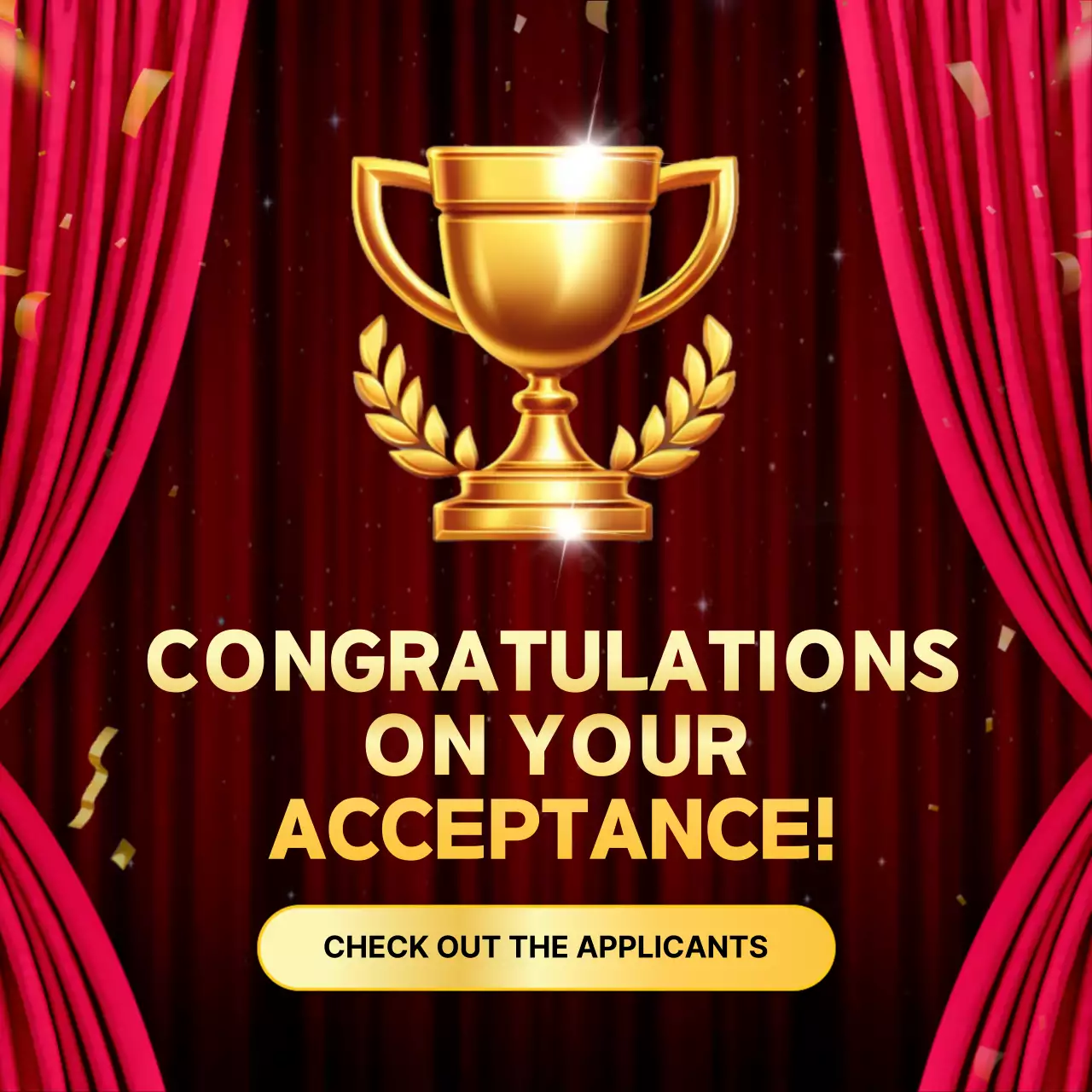 Red Elegant 합격 발표 소셜 미디어 게시물