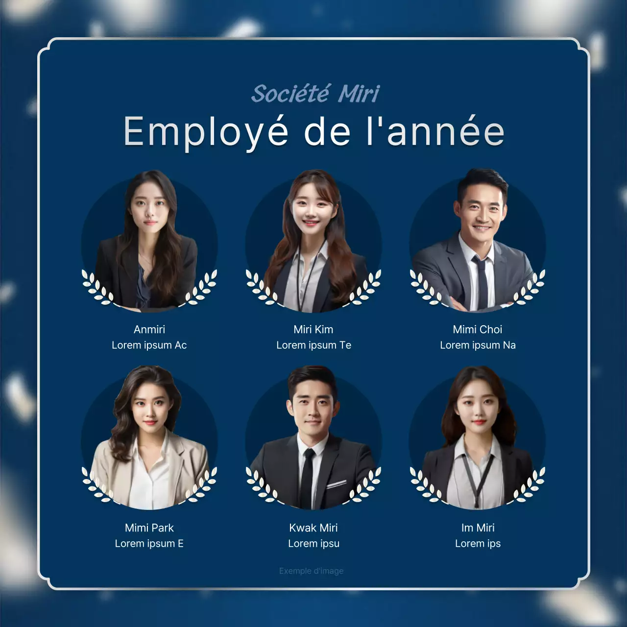 Un luxueux poste de rapport de performance de fin d'année en bleu marine et en argent