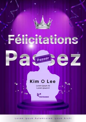 Une luxueuse annonce en violet et argent pour les candidats retenus