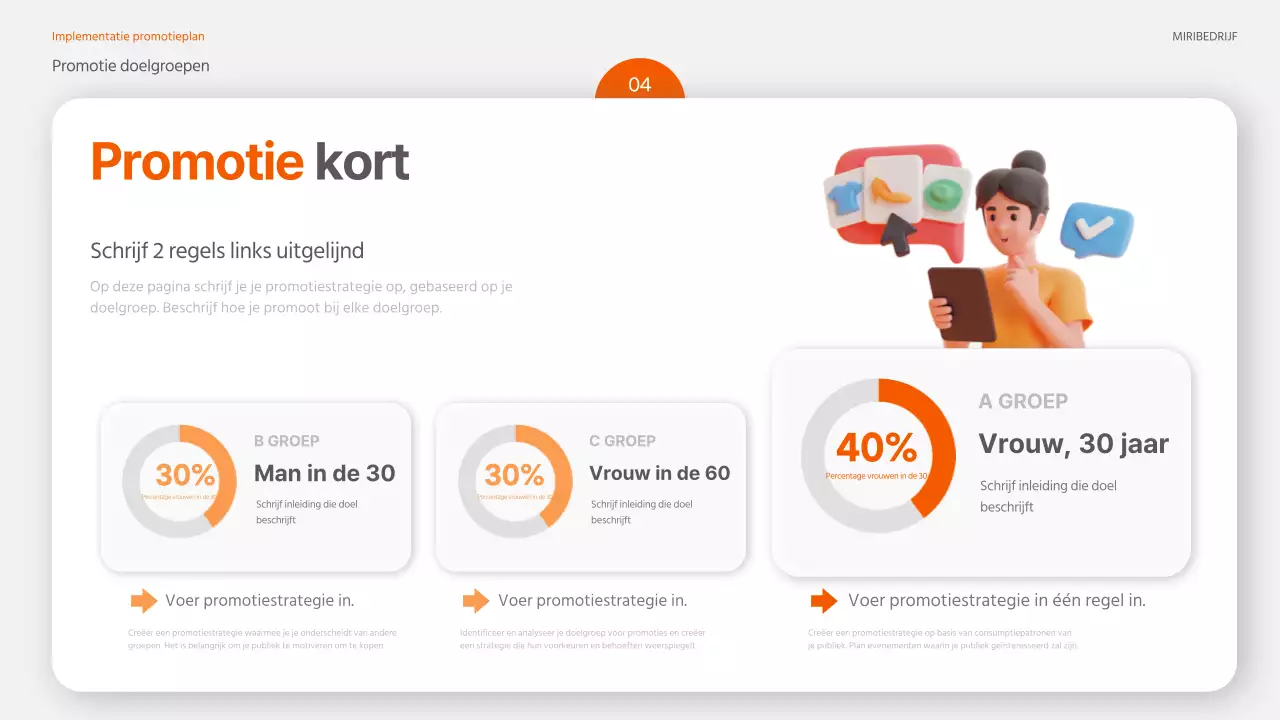 Een trendy promotiefolder in oranje en grijs