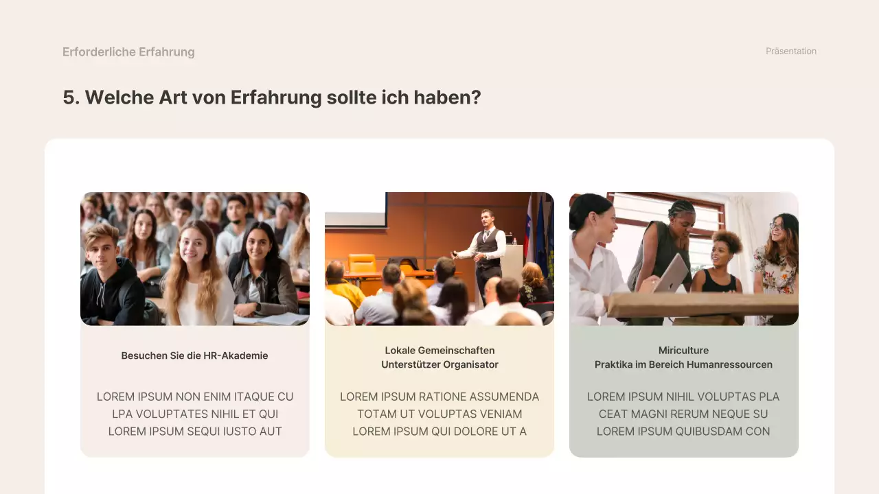 Beige und grau, einfaches Material für einen Crashkurs für Angestellte