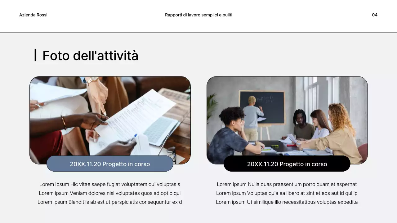 Rapporti di lavoro semplici in grigio e nero