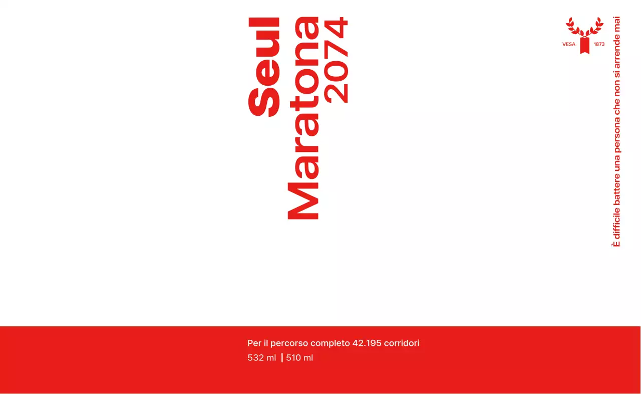 Design maratona con tipografia e icone di grandi dimensioni