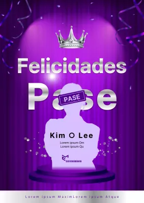 Un lujoso anuncio morado y plateado de los candidatos seleccionados