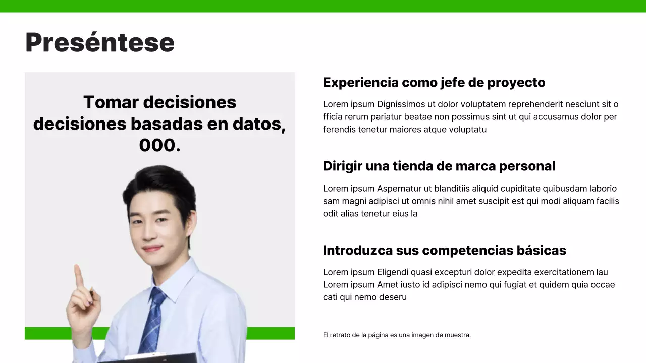 Una sencilla cartera profesional en verde