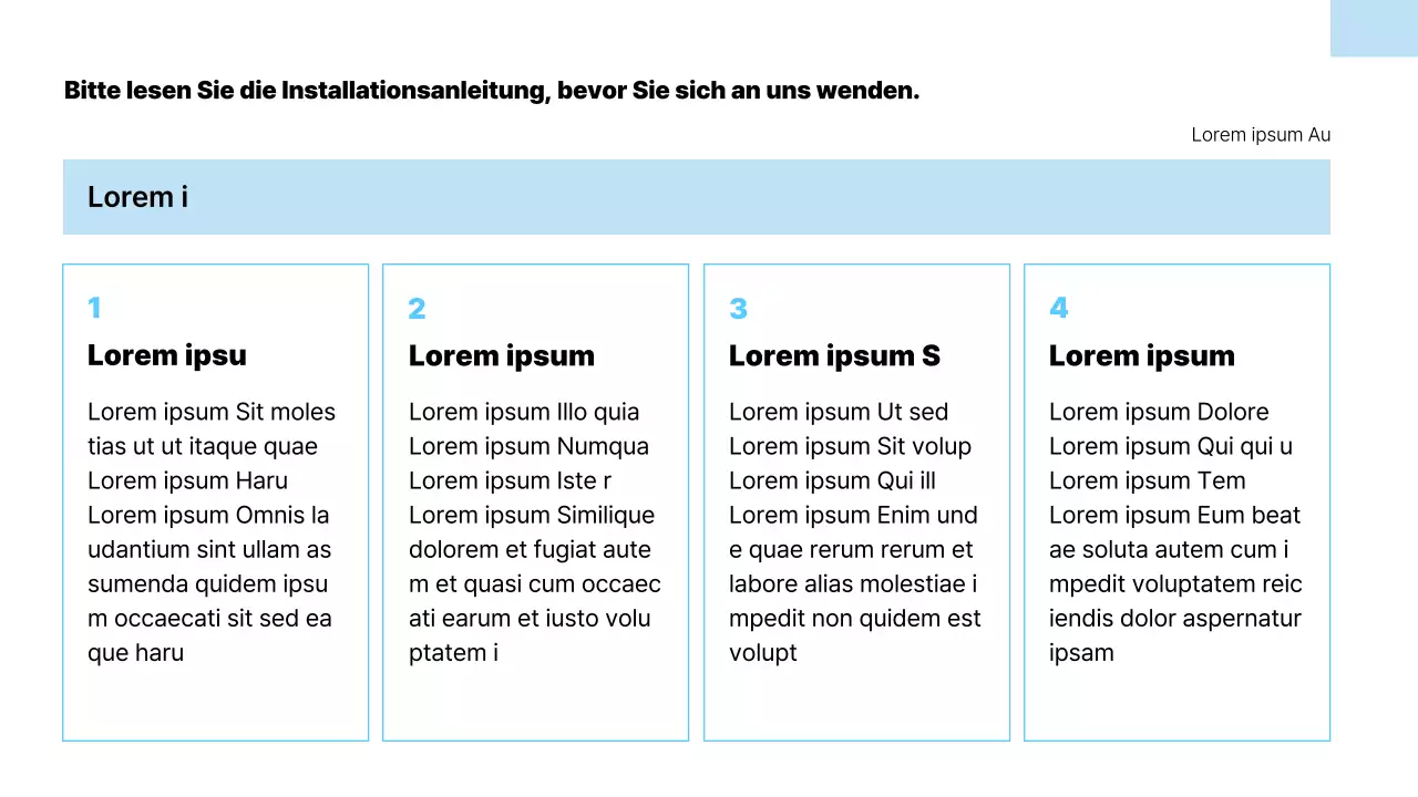 Moderner Vorschlag für einen Werbemittelverkauf in Hellblau