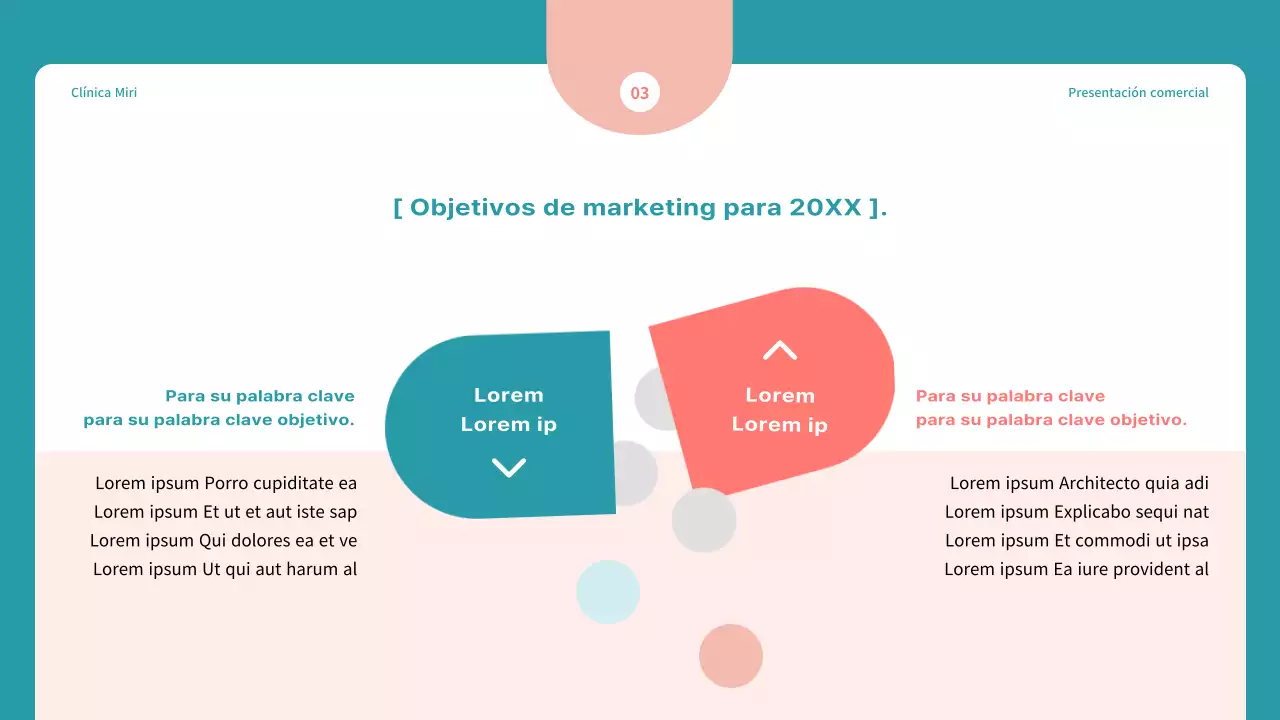 Propuesta sencilla de marketing hospitalario en azul y rojo