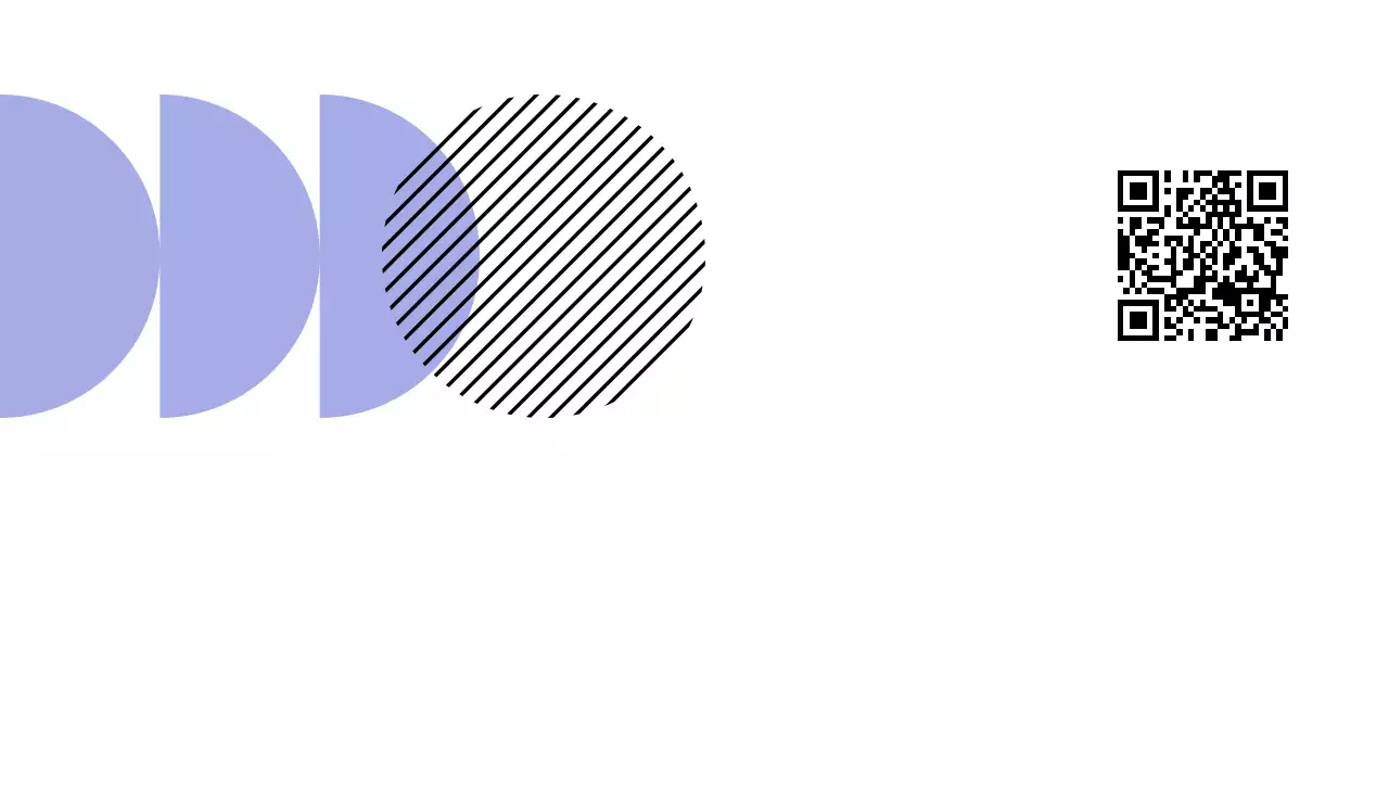 すっきりとしたレイアウトと円形図形のグラフィックソースでポイントを与えた企業